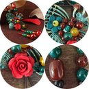 Vintage Bee Agate Sweater Chain Necklace Ethnic Long Style Necklace For Women