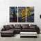 Miico Hand Painted Three Combination Decorative Paintings Starry Sky Wall Art For Home Decoration