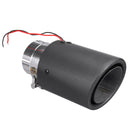 Matte Carbon Fiber Car Exhaust Pipe Tail Muffler Tip LED Light 63mm IN-102mm OUT