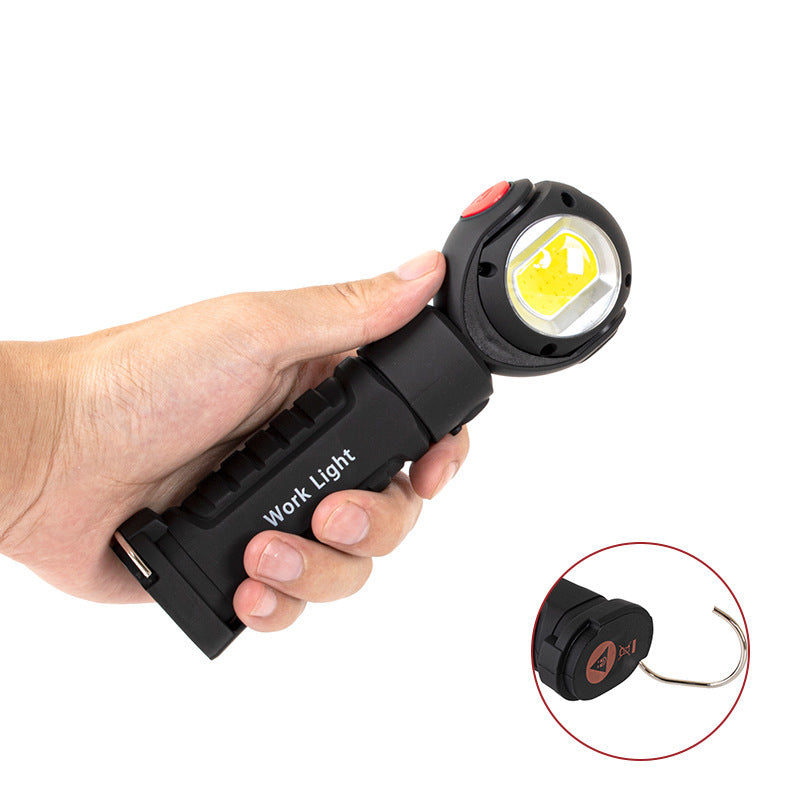 XANES TM-D13 Q5+COB 7Modes 360 Rotating Head Flashlight With 18650 Battery 1500mAh USB Charging Magnetic Attraction Hook LED Torch Light
