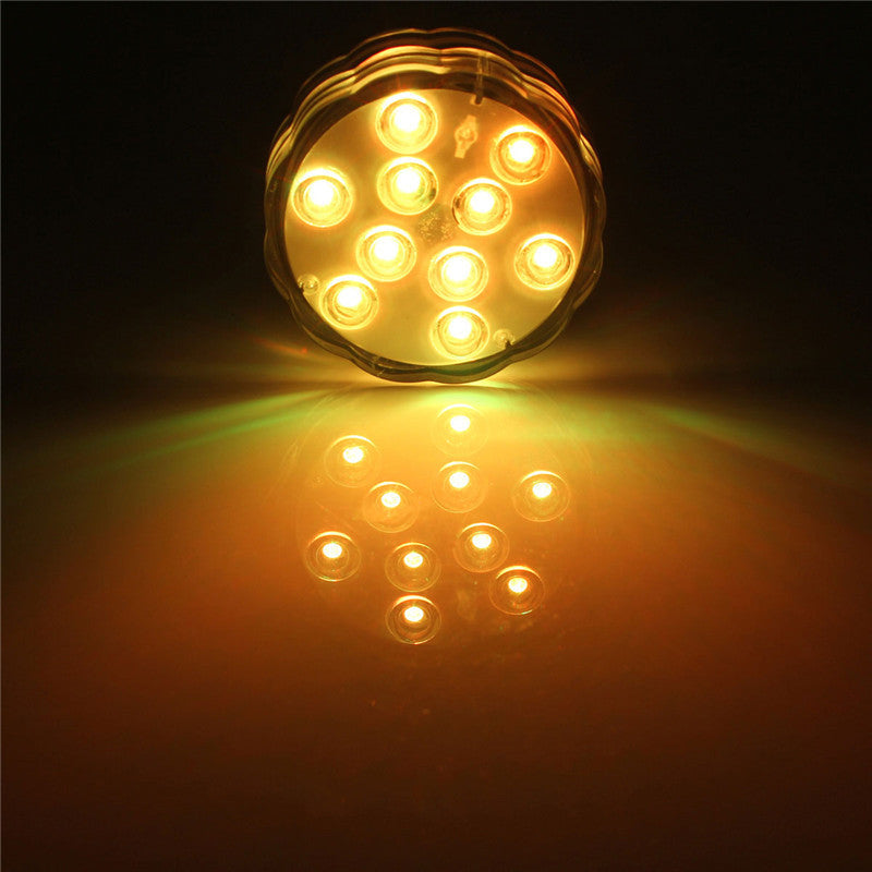 Waterproof 10 LED RGB Remote Control Night Light Submersible Christmas Party Vase Base Light