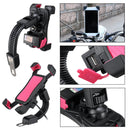 3.5-7inch Mobile Phone Houlder Bracket 2.1A USB Charger Motorcycle Mount Charging Chip