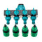 Universal 4 Way Garden Hose Splitter Tap Manifold for 1/2" 3/4" 1" Garden Faucet Shut Off Connector Water Pipe Divider Hose Quick Adapter Outdoor Irrigation
