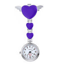 Women Sweet Heart Wing Metal Nurse Watch Pendant Clip Watch