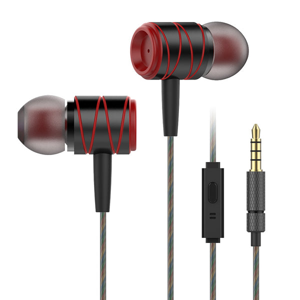 Metal 3.5mm Wired Control In-ear Heavy Bass Earphone Headphone with Mic for iPhone Samsung Xiaomi