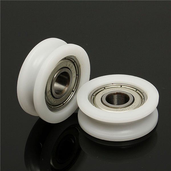 30x8mm U Ball Bearing Guide Pulley POM Embedded 608 Groove