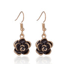 Retro Black Rose Flower Ear Drop Alloy Women  Elegant Accessories Earring