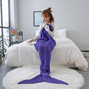 Knitted Handmade Mermaid Tail Blankets Yarn Crochet Mermaid Blanket Kids Throw Wrap Super Soft Sl