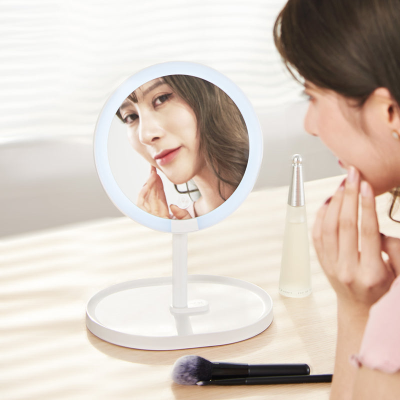 XY 2 in 1 Protable LED Touch Light Makeup Mirror Rechargeable White Desktop Decor from Xiaomi Youpin