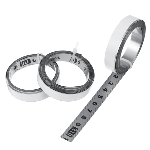 1/2/3 Meters Stainless Steel Self Adhesive Miter Saw Track Tape Measure Metric Straight Ruler