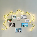 2M 20LEDs Wam White Leaf Garland Copper Fairy String Holiday Light for Christmas Party Decor DC3V