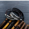Titanium Steel Men's Feather Multi-layer Stainless Steel Braided Leather Bracelet