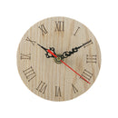 12cm Round Wooden Table Clock Battery Powered Office Home Living Room Decor