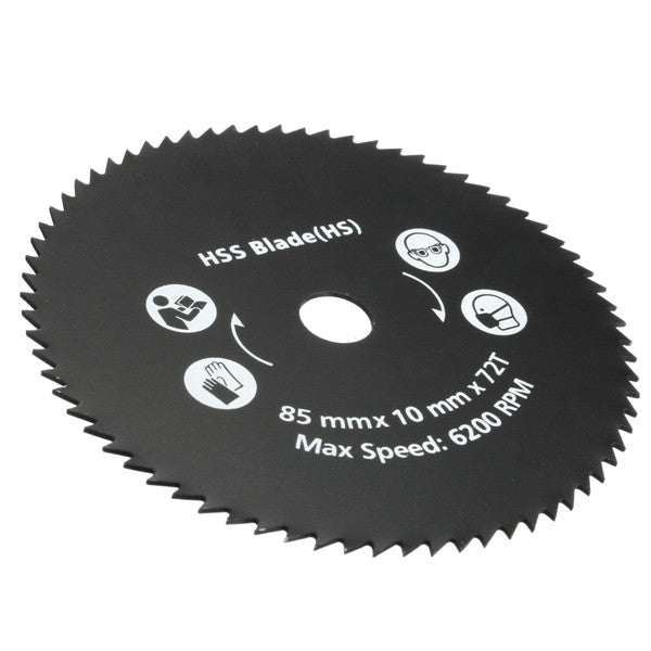 85mm 72 Teeth HSS Circular Saw Blade Rotary Cutting Discs Wheel For Rotary Tools