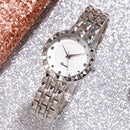 Deffrun Full Steel Case Casual Style Women Wrist Watch Clock Quartz Watches