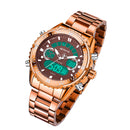 STRYVE S8020 LCD 5ATM Waterproof Week Display Full Steel Fashion Men Dual Display Digital Watch