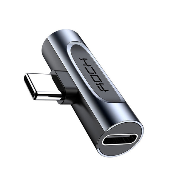 ROCK Type C 2 in 1 Charging Audio Headphone Jack Auxiliary Splitter Adapter For HUAWEI XIAOMI Macbook