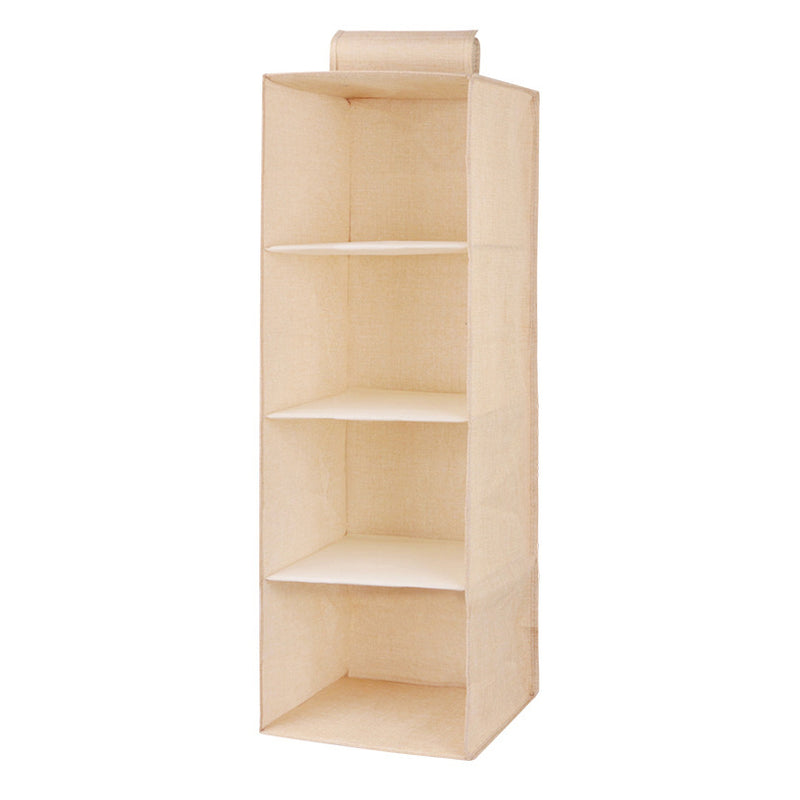 Minleaf Cotton Linen Hanging Closet Organizer Foldable Clothes Storage Bag
