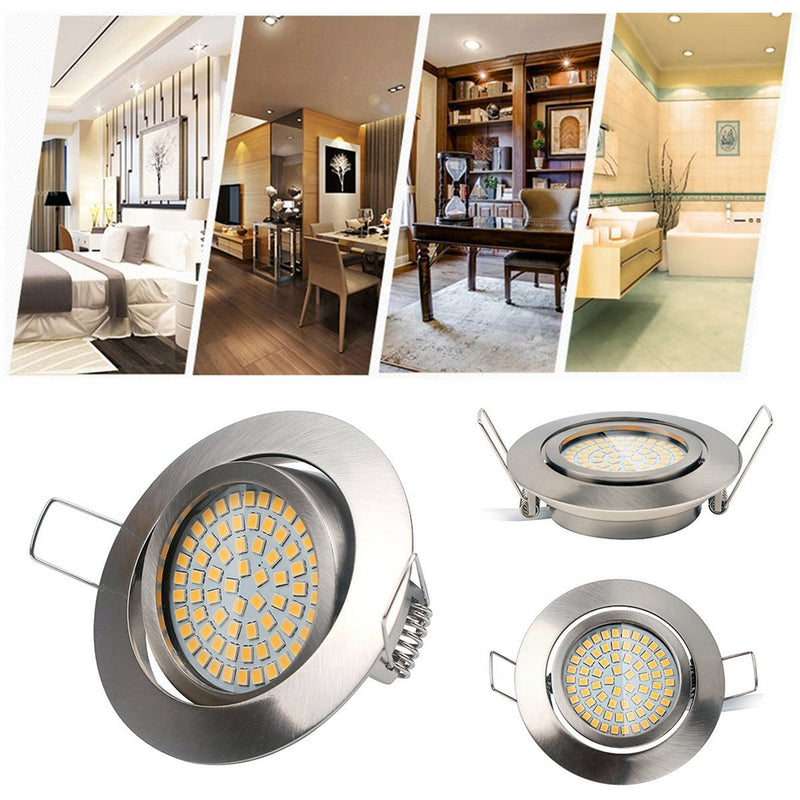 LUSTREON 5W 64 LED 490lm Round Recessed Ceiling Down Light Dimmable Spotlight AC220V-240V