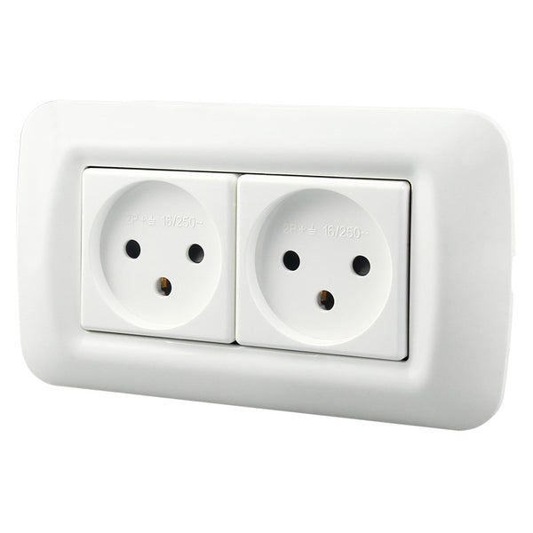 Dixinge Israel Standard Power Dual Socket Israel Type Wall Socket Power Outlet 16A 250V Power Outlet