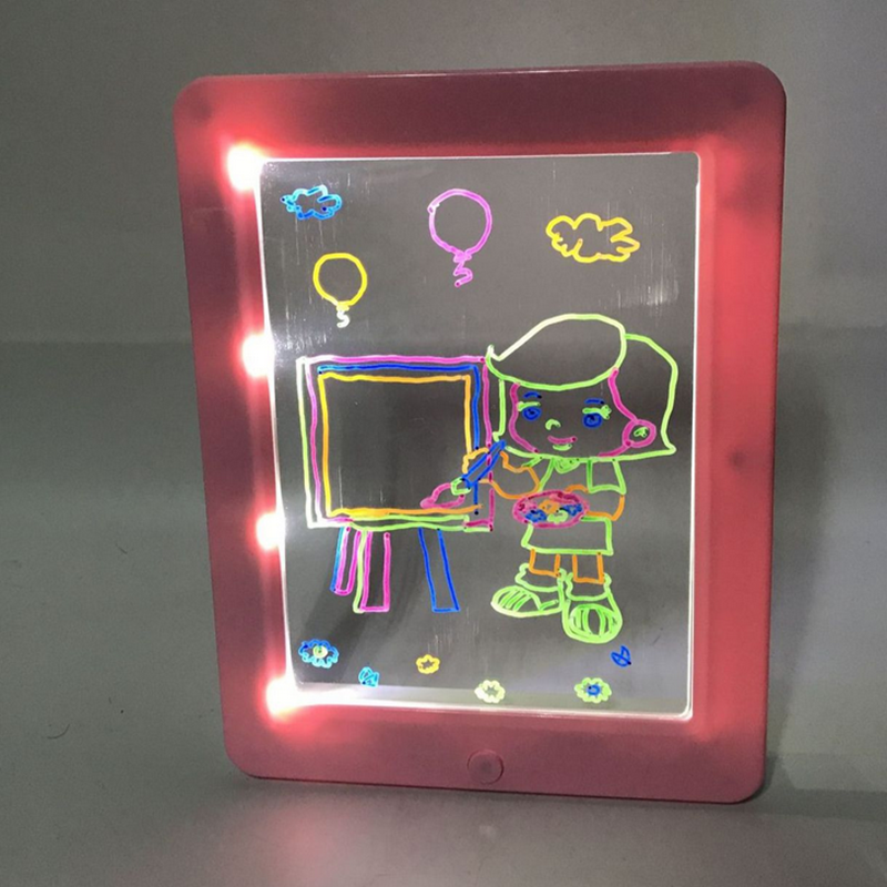 3D Magic Drawing Pad LED Writing Tablet Board Children's Drawing Writing Tablet Toys with 72 Unit Carton