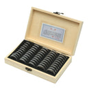 Wood Coins Display Storage Box for Slab Certified Coin With 50Pcs Capsules