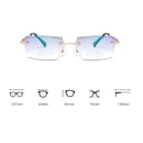 TR90 Ultra-light Fashion Frameless Trimmed Double-glazed Presbyopic Glasses with Blue-light Protection for Men and Women Comfort Metal Reading Glasses