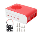 Red and White ABS Case With DC 5V 4010 Fan Protective Shell for Raspberry Pi 4B Only