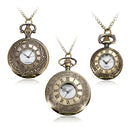 DEFFRUN Vintage Roma Steampunk Quartz Pendant Necklace Women Pocket Watch