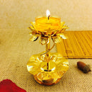 4 Inches Alloy Lamp Bracket Dedicated Lotus Candle Holder for Buddhism Pray Ghee Light