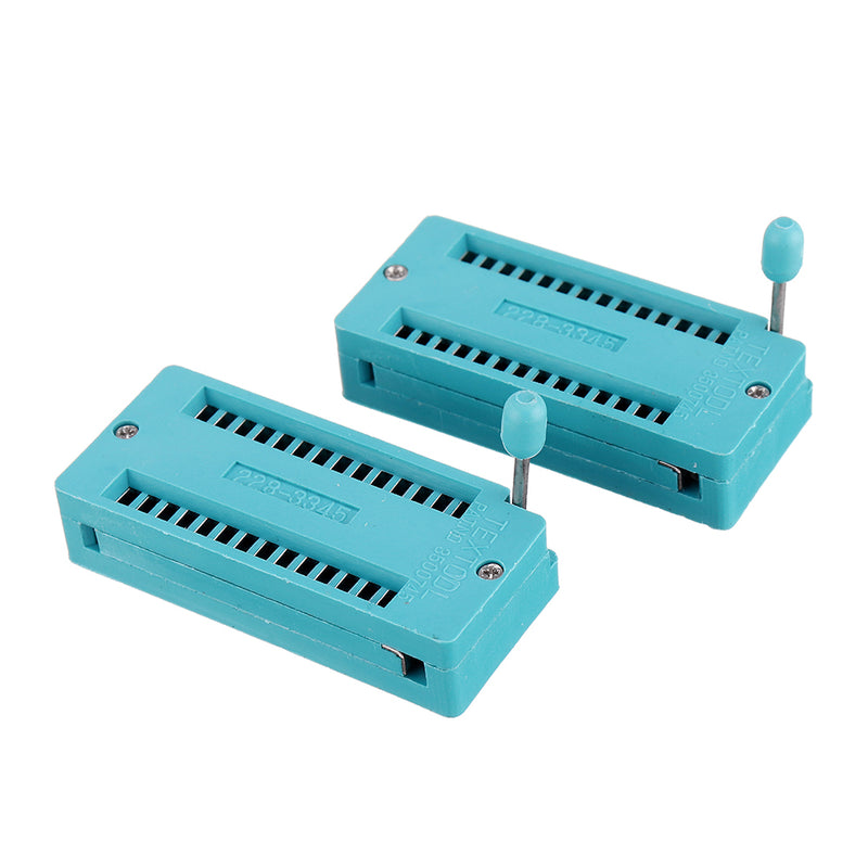 2pcs IC Lock Seat Zif Socket Test Universal zif Sockets 28Pin Wide