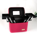 Double-Layer Makeup Cosmetic Kit Case Carry Bag Storage Box Handle Travel Organizer