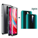 Bakeey Black Double-sided Tempered Glass Magnetic Adsorption Protective Case + 2PCS Soft Tempered Glass Phone Lens Protector for Xiaomi Redmi Note 8 PRO