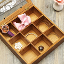 Wooden Chic Kitchen Spice Tea Box 9 Section Compartments Container Storage Chest Holder