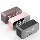 Digital Mirror Alarm Clock bluetooth Speaker with TF Card Slot FM Radio Phone Stand Full Screen LED Mirror Table Clock Time Date Temperature Display Home Decorations