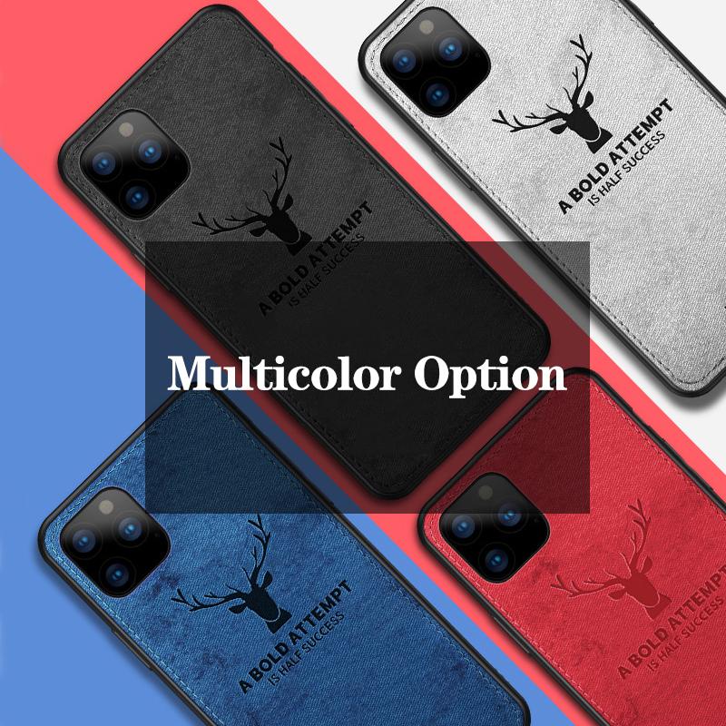 BAKEEY Deer Canvas Cloth Shockproof Protective Case for iPhone 11 Pro 5.8 inch