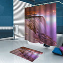 Waterproof Printing Waterproof Bathroom Shower Curtain Toilet Cover Mat Set