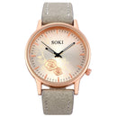 Deffrun Casual Style Women Wrist Watch Leather Watch Band Quartz Watch