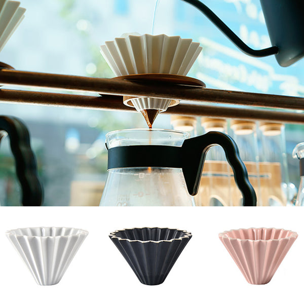 1PC Ceramics Origami Sytle V60 Filter Cup Coffee Dripper 1-2cups For Barista Ceramic Filter Cup