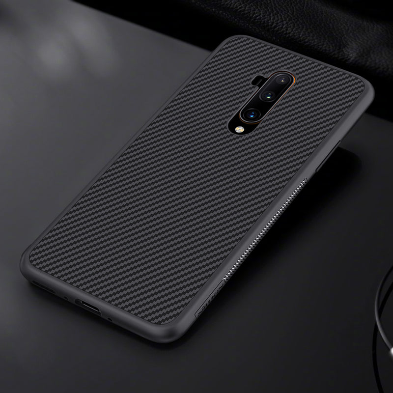 For OnePlus 7T Pro Case NILLKIN Double-Layer Carbon Fiber Ultra-thin Anti-Scratch Non-Slip Protective Case