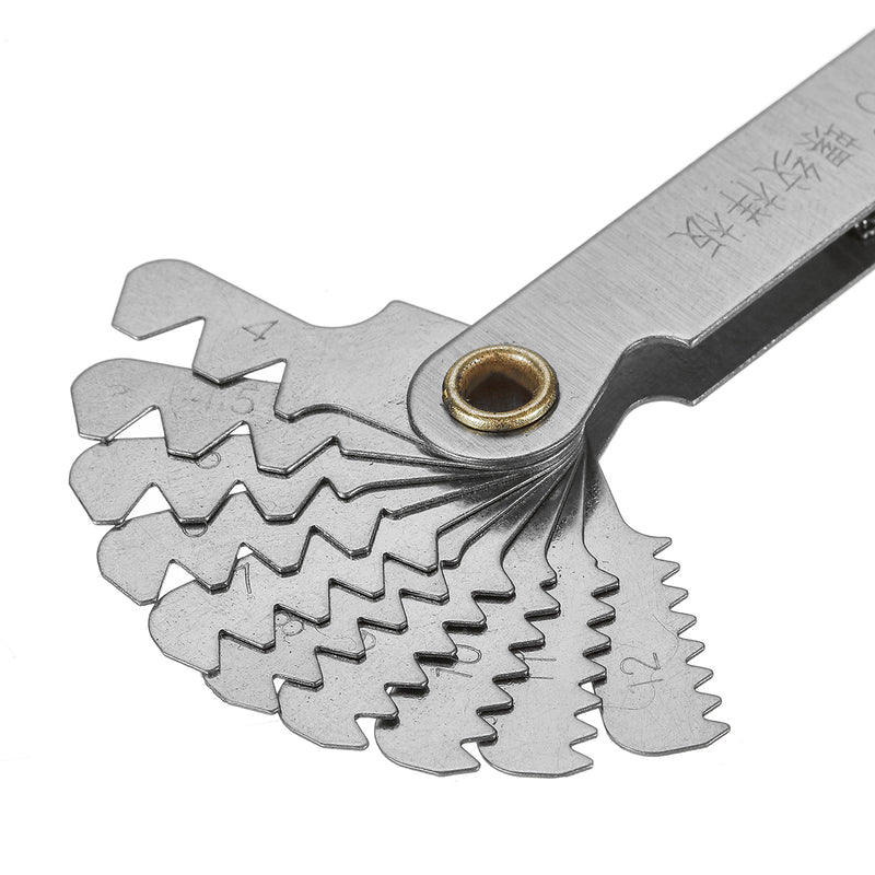 20PC Blades Metric 55/60 Screw Pitch Thread Measuring Gauge Dual Gage Tool