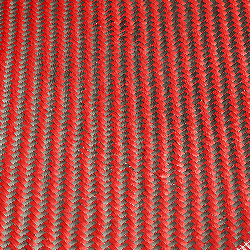 1m 3K 200g Red Carbon Fiber Hybrid Fabric Cloth Twill Weave Cloth High Strength for Building Bridge Construction Repair