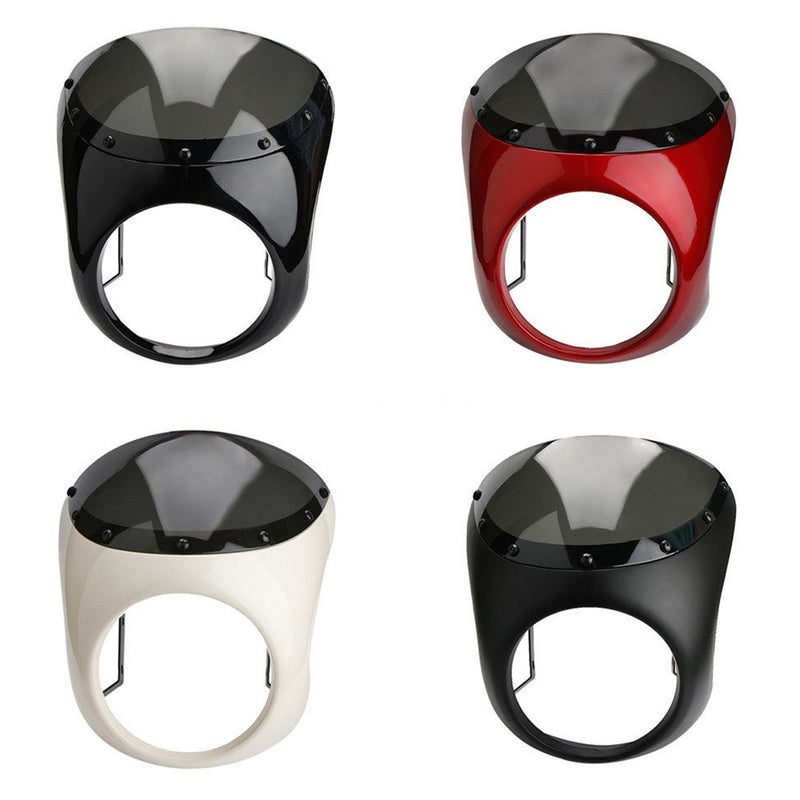 7inch Motorcycle Retro Cafe Racer Handlebar Fairing Windshield & Mounting For Harley
