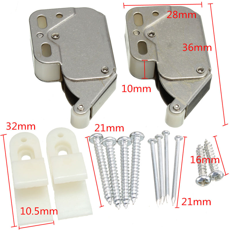 2pcs Mini Tip Catch Spring Loaded Cupboard Caravan Door Cabinet Boat Latch Lock