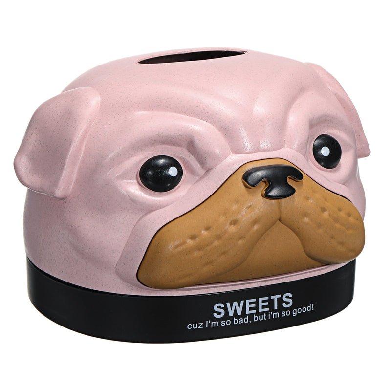 Tissue Box Dispenser Dog Cover Paper Storage Holder Napkin Organizer Home Case