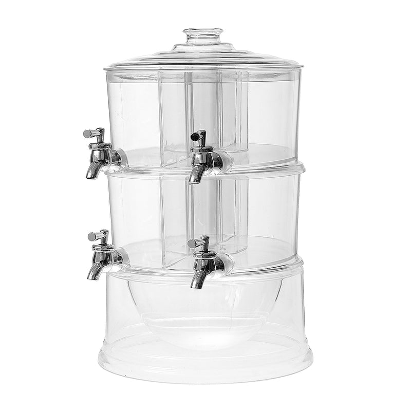 2 Layers Juice Cold Drink Dispenser Lemonade Beverage Party Holder With 4 Taps