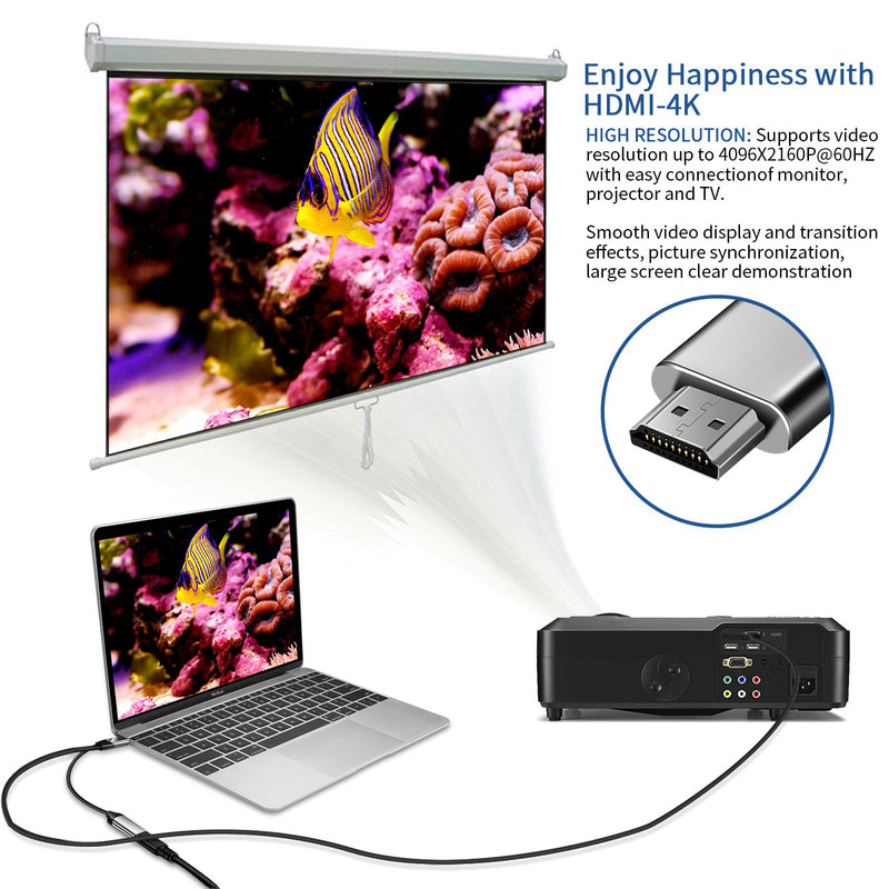 Bakeey USB-C Adapter Converter to 4K HD Display Port + 100W Type-C PD Charging Port for Smart Phone Tablet Laptop MacBook