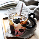 Cat Glass Cartoon Children's Cup Creative Handle Coffee Cup Single-layer Transparent Juice Drink Cup