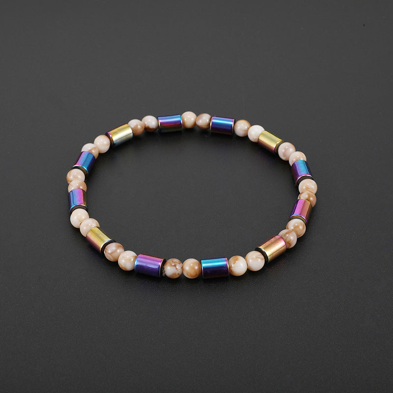Unisex Ethnic Hematite Beads Anklet Classic Colorful Beaded Ankle Bracelets Creative Jewerlys