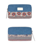 Zipper Canvas Material National Wind Purse Storage Bag Mini Bag